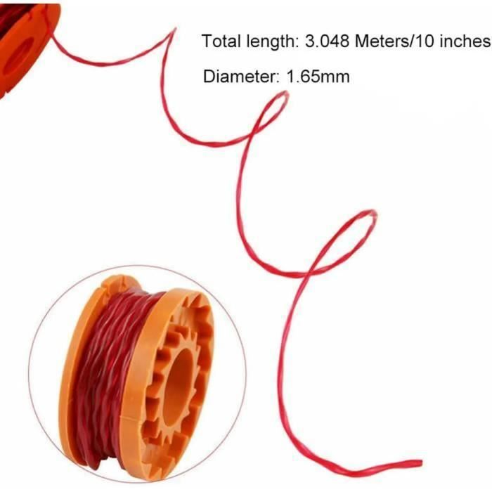 Lot De 4 Bobines Pour Débroussailleuse 20V – Fil Nylon 1,65 Mm, 3 M Par Bobine | Avance Automatique, Coupe 50% Plus Efficace