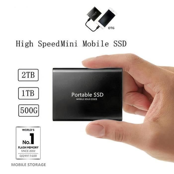Mobile Drive Disque Dur SSD Externe 5To 2.5 118Mo/s USB-C Argent