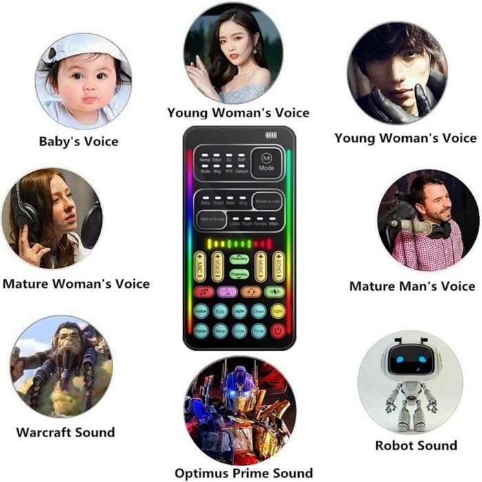 Changeur de Voix Microphone Portable Changeur de Voix avec Machine