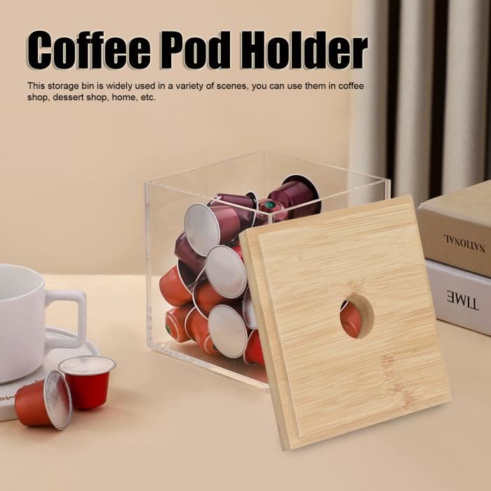 Sonew Boîte de rangement pour capsules de café Boîte de support de Capsule  de café en acrylique transparent avec boîte de