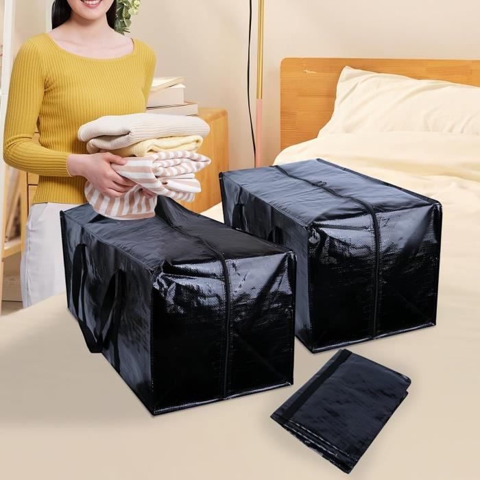 2 Grands Sacs De Rangement 98L - Imperméables En Tissu Oxford - Pour Déménagement Ou Stockage
