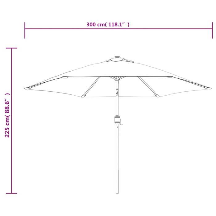 VidaXL Parasol De Jardin En Porte-à-faux Lumières LED Et Mât En Acier46993 - Mobilier De Jardin à La Fnac