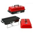 Barbecue Portable - Rouge/Noir - 43 x 25 x 23 cm-0