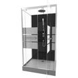 Cabine de douche avec portes sérigraphiées - Gris - 110 x 80 x 235 cm-0