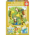Puzzle Progressif Animaux Sauvages - EDUCA - 4 puzzles de 12 à 25 pièces - Pour enfants de 3 ans et plus-0