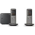 Téléphone Fixe sans fil - GIGASET CL 660 Duo Anthracite - Écran couleur rétroéclairé - Répertoire 400 contacts-0