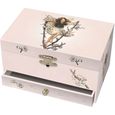 Boîte à bijoux musicale - TROUSSELIER - Cerisier - Fée Elfe - Rose - 18x11x10 cm-0
