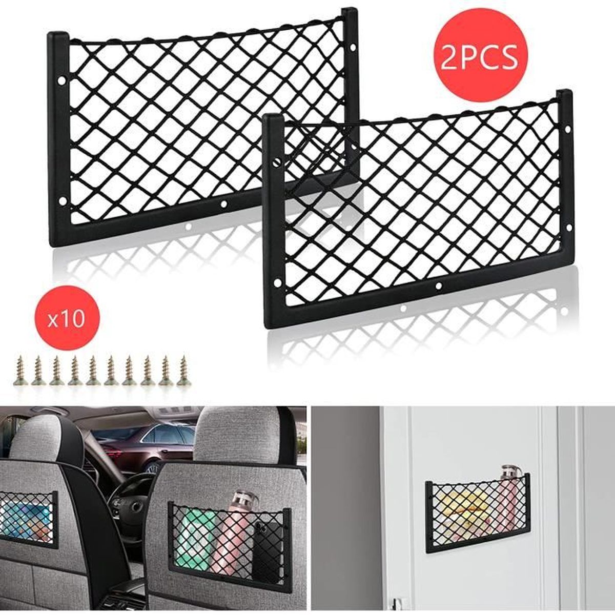 4 Filet Rangement Camping Car, Sac Filet Rangement Avec 12