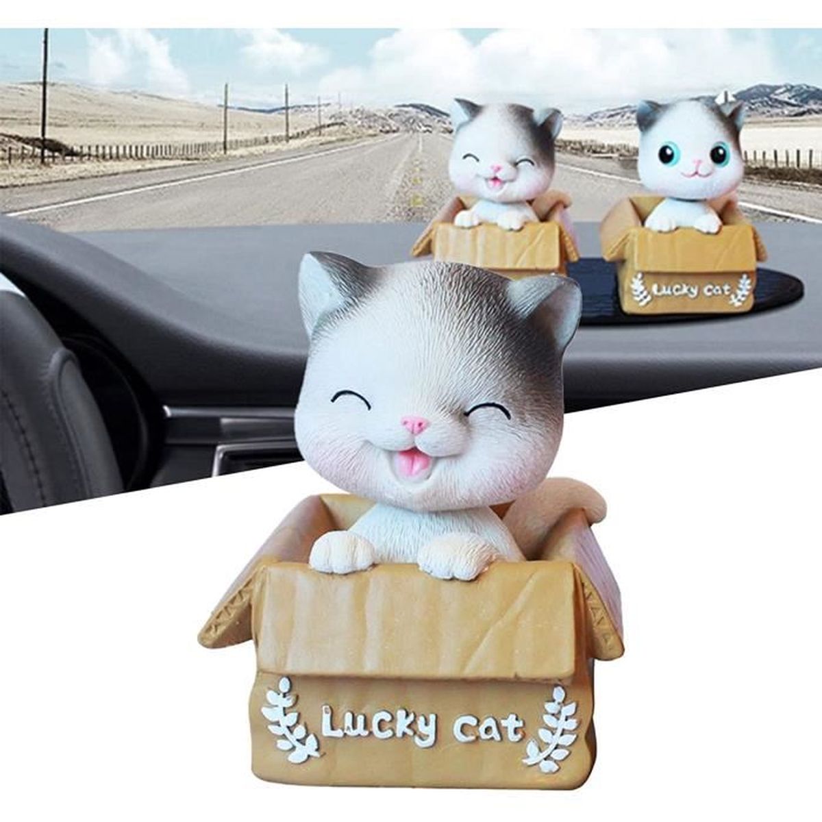Gobro 1 Article Decoration Figurine Voiture En Forme De Chat Mignon Qui Bouge La Tete Secouer Ornement Interieur Chaton Louche Cdiscount Beaux Arts Et Loisirs Creatifs