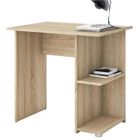 IDIMEX Bureau pour enfant ou adulte NOVA, bureau informatique table d'ordinateur rangement ouvert 2 tablettes, en mélaminé chêne sonoma