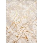 TAPISO Tapis de Salon Chambre GOLDEN Doré Beige Crème Gris Marbré Polypropylène Intérieur 160x230 cm
