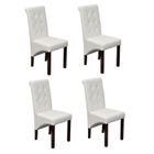 vidaXL Chaises de salle à manger 4 pcs Blanc Similicuir