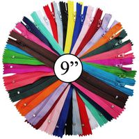 nylon fermeture éclair  zippers pour lartisanat de couture  20 couleurs uniques  20 pièces paquet (9 pouces   23 cm)[A38]