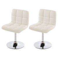 Lot de 2 chaises fauteuils de salle à manger en simili-cuir blanc CDS04069