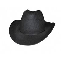 Chapeau Cowboy Noir - Accessoire de déguisement pour soirées western américain - Mixte - Extérieur - Adulte