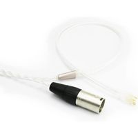 Cable Hifi equilibre plaque argent avec XLR 4 broches male equilibre compatible avec casque Sennheiser HD650, HD600, HD580, HD66