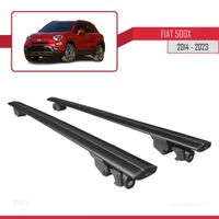 Compatible avec Fiat 500X 2014-2023 HOOK Barres de Toit Railing Porte-Bagages de voiture Avec verrouillable Alu NOIR