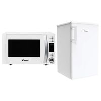 CANDY Réfrigérateur Frigo Simple Porte 106L Froid Statique + Micro-Ondes Solo Blanc 800W 22L 10 Menus Automatiques 52