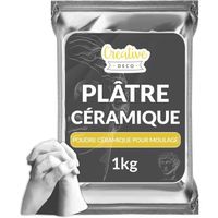 Creative Deco Platre pour Moulage 1kg | Plâtre Ceramique | Poudre de Ceramique | Alginate Moulage | Idee Cadeau Original | Jesmonite