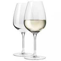 Krosno Grand Verre à Vin Blanc en Cristal - Lot de 2 Verres - 460 ml - Collection Duet - Lavable au Lave-Vaisselle