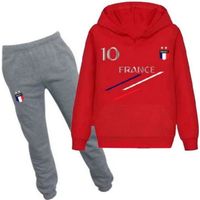 Jogging survêtement enfant rouge - France 2 étoiles - Football - Manches longues