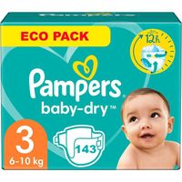 PAMPERS BABY-DRY TAILLE 3 143 COUCHES (6-10 KG)