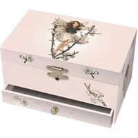 Boîte à bijoux musicale - TROUSSELIER - Cerisier - Fée Elfe - Rose - 18x11x10 cm