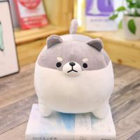 Animal en peluche Shiba Inu 40,6 cm, jouet en peluche Corgi chien, oreiller doux, cadeaux pour garcons et filles, gris et blanc