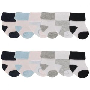 Lot De 3 Chaussettes Bébé Garçon - Bleu Ciel - 0 Mois - Coton Doux Et élastique - Sans Serrer