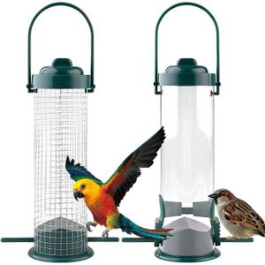 Mangeoire oiseaux extérieur à suspendre pour oiseaux sauvages pour jardin  balcon distributeur de nourriture«34722 nourri-silo»