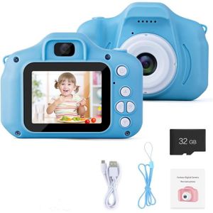 ASTGMI Mini Appareil Photo Numérique pour Enfants, 2.0 Pouces, Rechargeable  Caméscope Cadeau Jouet Filles Garçons de 3 à 10 Ans, vidéo HD 1080p, 32G SD  Carte (Bleu) : : High-Tech