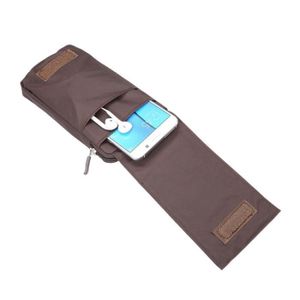 Étui Ceinture Holster 3 Compartiments Pour Huawei Y6 Prime 2018 - Nylon Gris Avec Boucle - Neuf