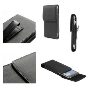 Étui En Similicuir Avec Clip Ceinture Pour FiiO X7 Et Ampli E12 - Noir - Protection Complète Avec Accès Aux Ports Et Rangement Cartes SD