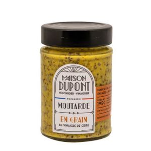KETCHUP MOUTARDE Moutarde en grain au vinaigre de cidre - Pot de 195g - Maison Dupont - Made in Calvados