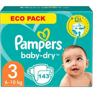 COUCHE PAMPERS BABY-DRY TAILLE 3 143 COUCHES (6-10 KG)