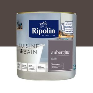 PEINTURE - VERNIS RIPOLIN Peinture Murale spéciale Cuisine & Bain - Aubergine Satin, 0,5L