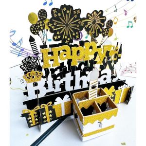 Dww-carte D'anniversaire 3d, 1 Carte Pop-up Crative Et Souvenir, Idale Pour  Les Amoureux, Les Seniors, Les Enfants Et Les Amis (happy Birthday)