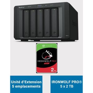 SERVEUR STOCKAGE - NAS  Synology DX517 Unité d'extension IRONWOLF PRO 10To (5x2To)