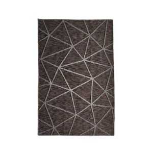 TAPIS DE COULOIR MEDIA TRIANGLES - Tapis en polypropylène et coton motif triangles brun 160 cm x 230 cm