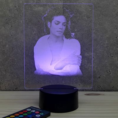 Lampe De Chevet Céramique Michael Jackson – Design Moderne, Abat-jour Tissu, E14