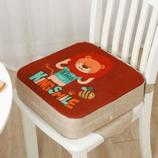 Coussin de Chaise Enfant Réglable & Lavable avec Sangles Coussin Chaise Haute Bébé Carré Rehausseur de Siège Manyao Set de 2 Rehausseur Chaise Enfant 3 ans Cerf 