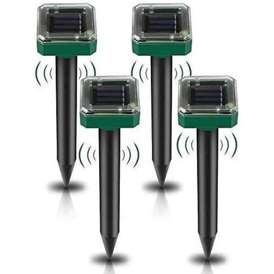 Répulsif Solaire Ultrasons Vibrations RosyFate - Lot De 4 Répulsifs Anti-Taupes Solaires - Ultrasons Et Vibrations - Étanche IP65 Repulsif Taupe