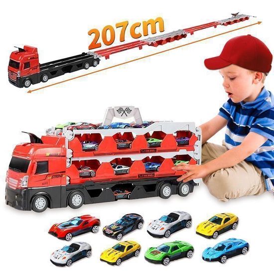 Varrotoy Camion De Piste Tout-terrain – 4 Mini Voitures Incluses, Piste Pliable De 140 Cm, Dès 3 Ans