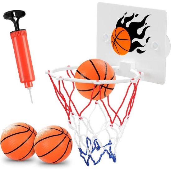 Panier De Basket Pour Trampoline – Avec 4 Balles Et Pompe, Robuste, Facile à Installer, Pour L’intérieur Et L’extérieur !