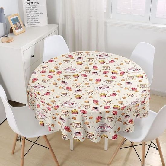 3D Nappes Rondes Anti Taches, Nappe Imperméable Polyester, Nappes Pour ...