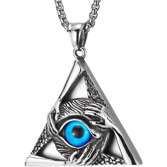 Pendentif Vintage Années 50 – Triangle Métal Avec Chaîne, Bijou Rétro Unique
