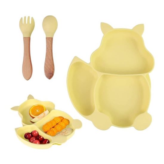 Assiettes En Silicone Avec Ventouse Pour Bébé,Vaisselle Set Table Assiettes Antidérapantes Avec