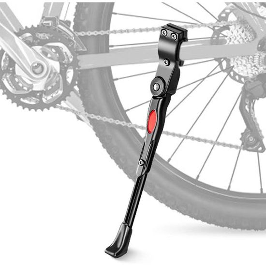 Béquille De Vélo Mesee En Alliage D’aluminium – Réglable De 30 à 34 Cm, Compatible 24-26 Pouces, Noire, Stable