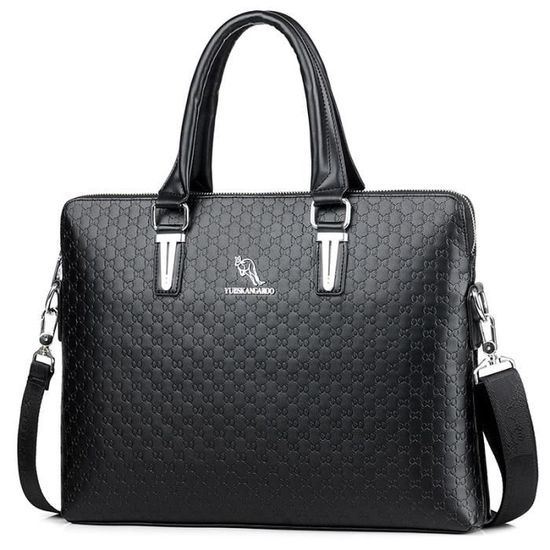 Mallette En Cuir Pierre Cardin - Porte-documents Professionnel Léger - Noir - Taille Moyenne
