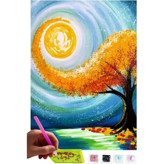 Acheter Kit De Broderie De Fleurs 5d En Diamant, Point De Croix, Peinture Diamant Plante, Image